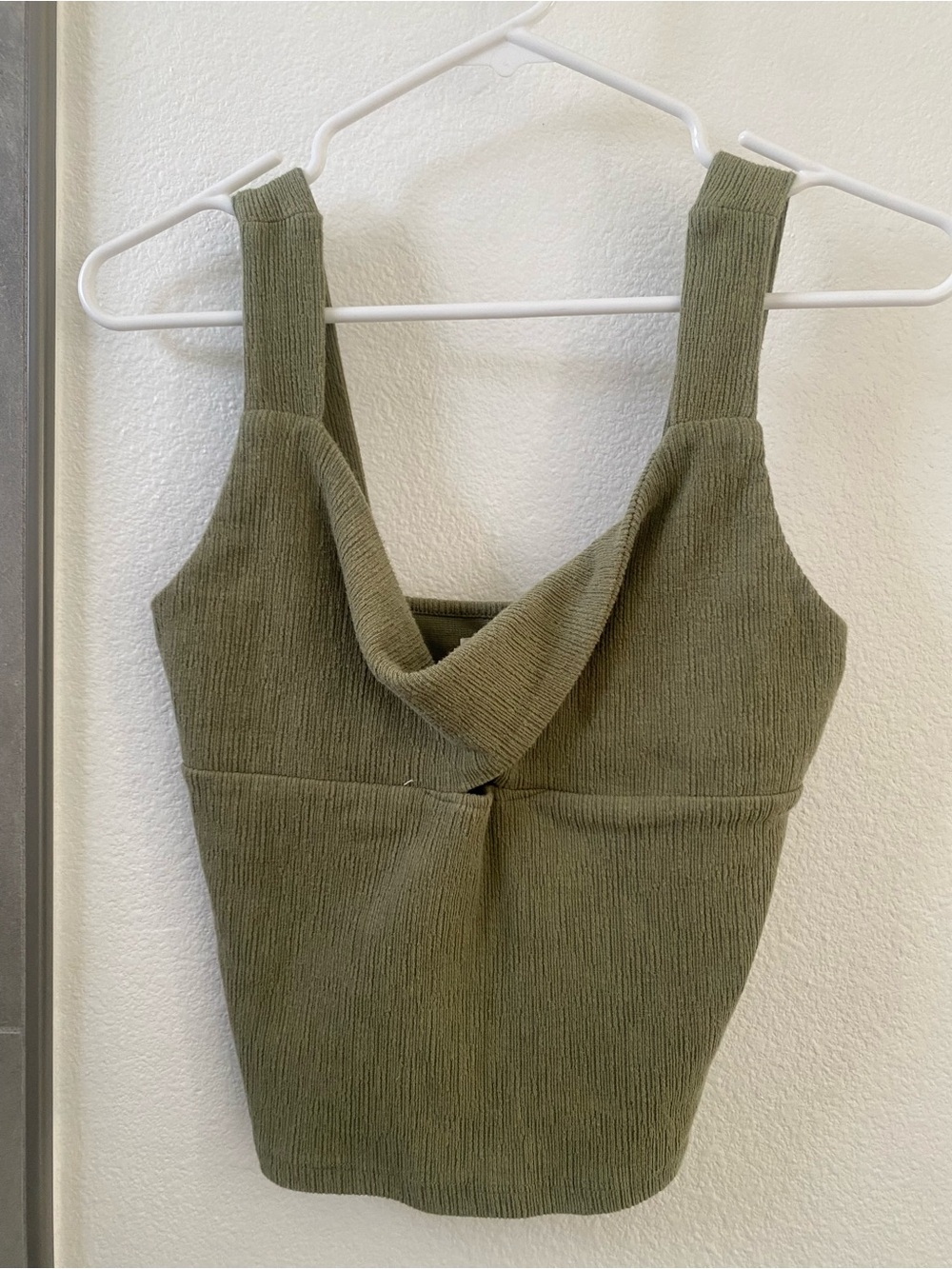 O'Neill Olive Ribbed Tank with Draped Neckline